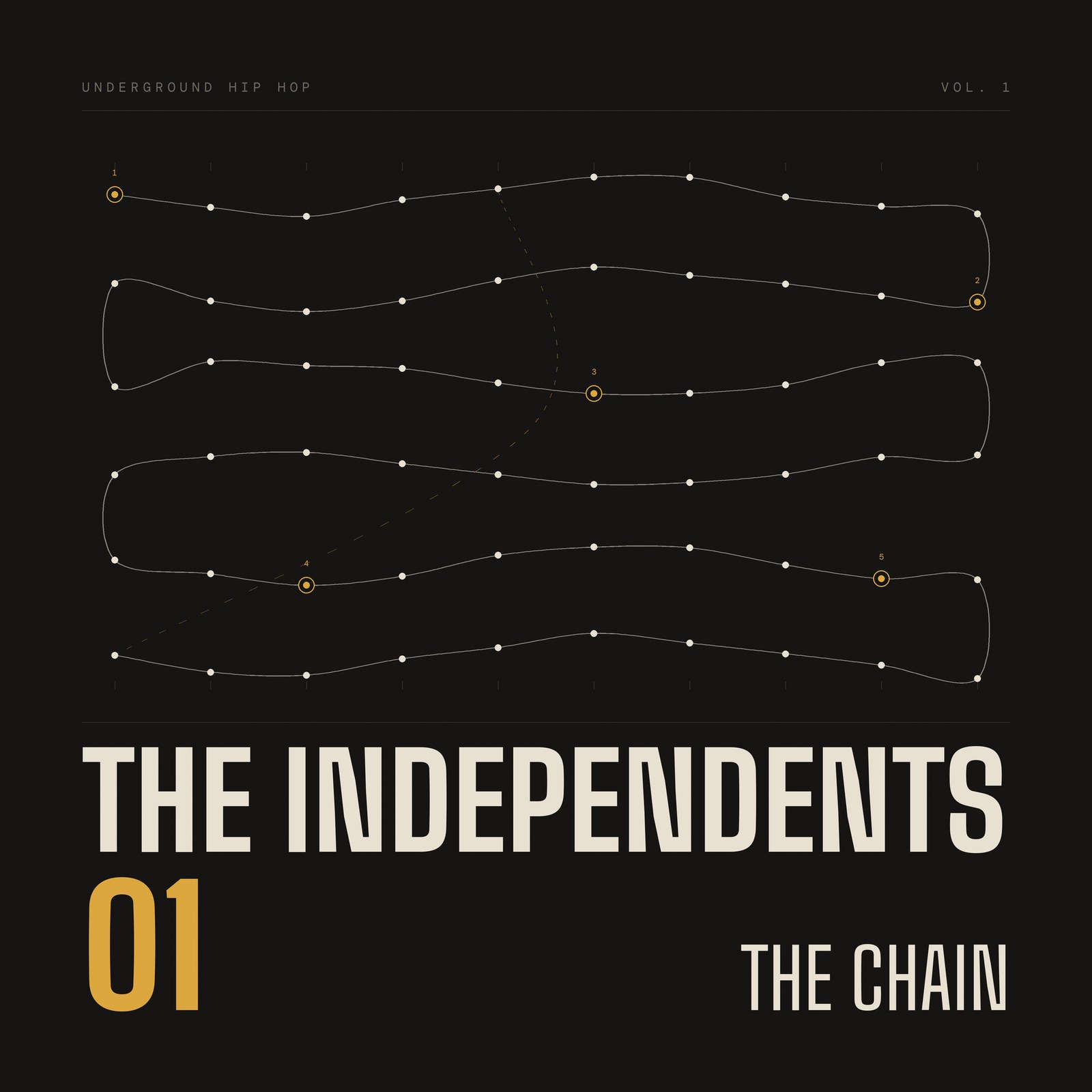 The Independents, Vol. 1 cover art: a chain of 60 nodes on a dark ground